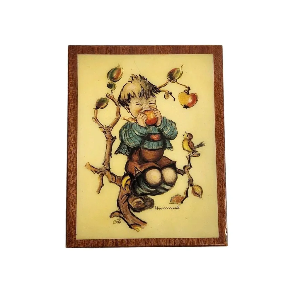 Vintage MAPSA Music Box West Germany Hummel Apple Tree Boy Edelweiss Swiss Move